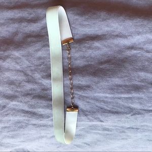 Velvet Gray Choker with Gold Hardware